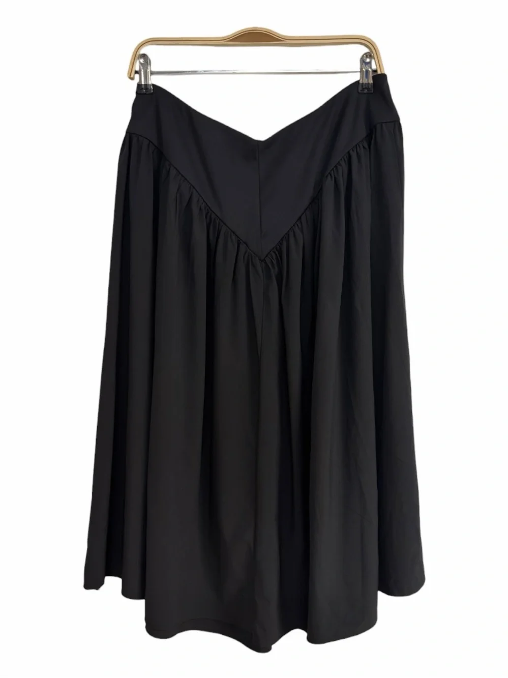 Halara High Waisted Flowy Midi Skirt Black Pleated Stretch NWT XL